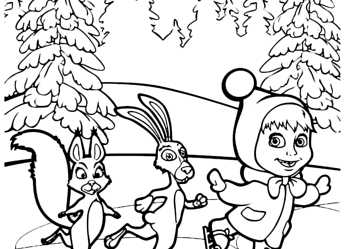 Masha and the Bear Coloring Pages - Visual Arts Ideas