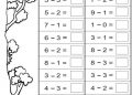 Math Worksheet for Kindergarten of Subtraction