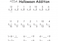 Math Worksheets For 1st Grade of Halloween Addition