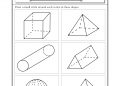Math Worksheets for 4th Grade of 3 Dimentsional Shapes