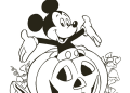 Pumpkin Coloring Pages with Mickey Mouse