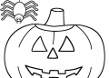Pumpkin Coloring Pages with Spider