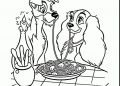 Romantic Lady and The Tramp Coloring Pages