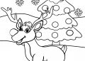 Rudolph Coloring Pages with Christmas Tree
