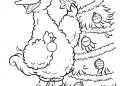 Sesame Street Coloring Pages with Christmas Tree
