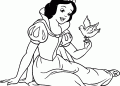Snow White Coloring Pages with the Bird