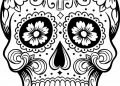 Sugar Skull Coloring Pages With Cross For Adult