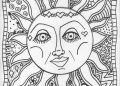 Trippy Coloring Pages Images For Adult of Sun