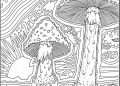 Trippy Coloring Pages Images of Mushroom