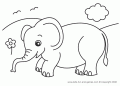 Very Easy Elephant Coloring Pages For Kids