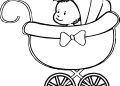 Baby Coloring Pages on Stroller