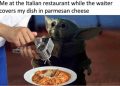 Baby Yoda Meme of Italian Restaurant