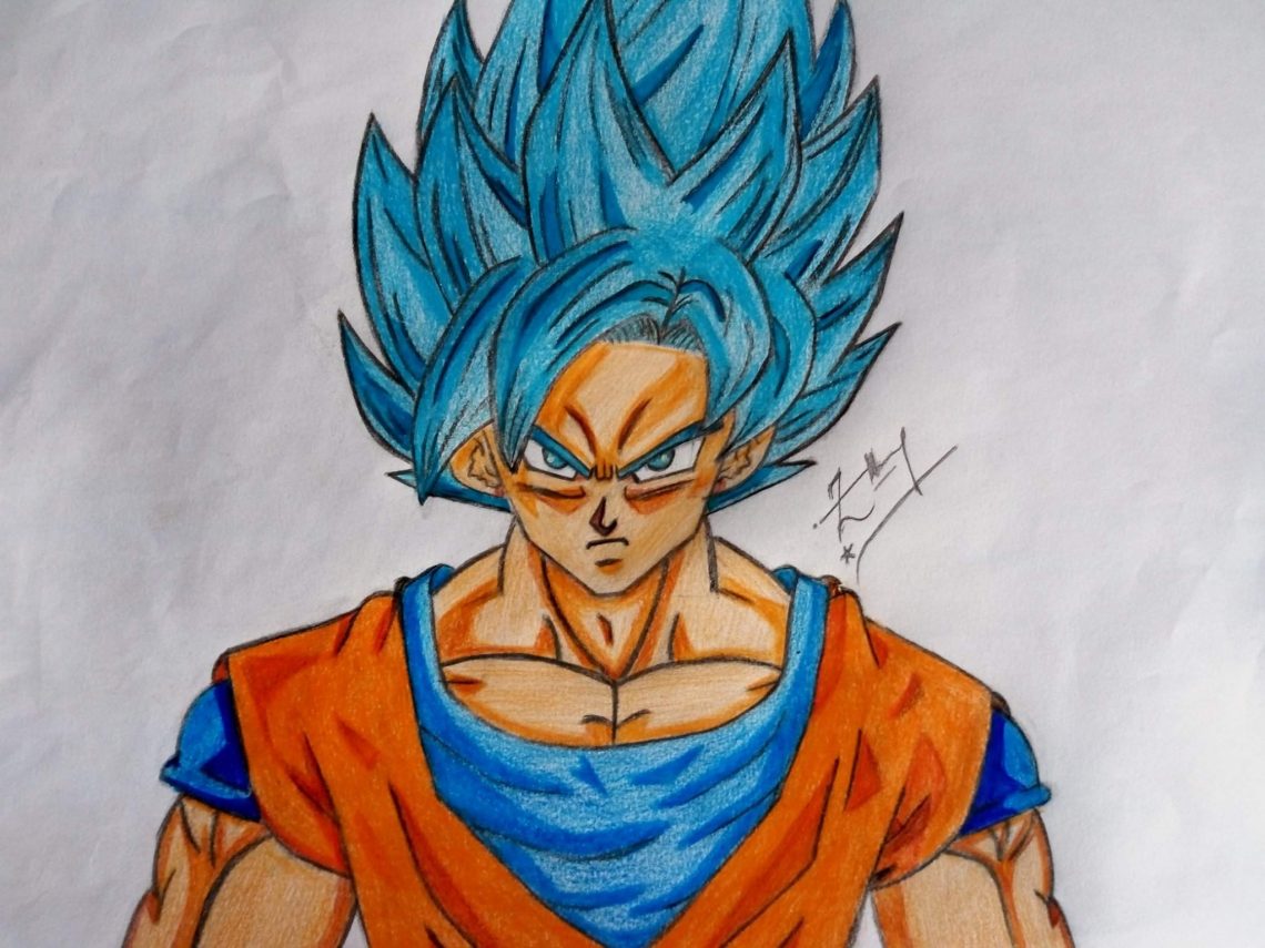 Drawing of Goku for Dragon Ball Lovers Visual Arts Ideas
