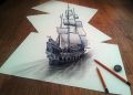 Cool Drawing of 3D Ships Drawing