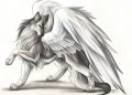 Cool Drawing of Wolf with Wings