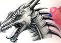 Drawing A Dragon Head in Realistic Drawing