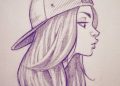 Drawing of A Girl with Hat