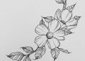 Drawing of Flowers Wild
