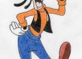 Drawing of Goofy with Color