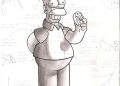 Drawing of Homer Simpson Pencil
