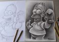 Drawing of Homer Simpson of Pencil Drawing