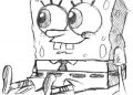 Drawing of Spongebob with Pencil