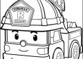 Robocar Poli Coloring Pages of Fireman Rescue