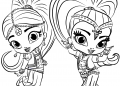 Shimmer and Shine Coloring Pages Dancing