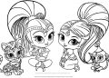 Shimmer and Shine Coloring Pages For Kid