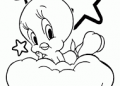 Tweety Bird Coloring Pages with Stars