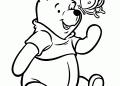 Winnie the Pooh Coloring Pages with Butterfly