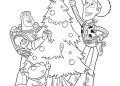 Woody Coloring Pages with Christmas Tree