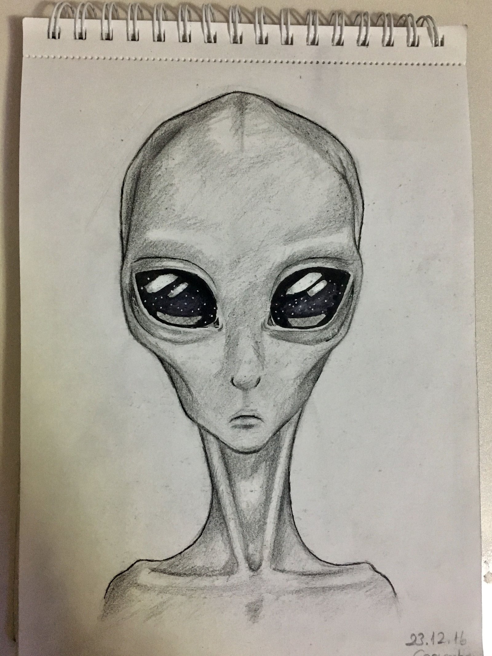 middle finger alien drawing